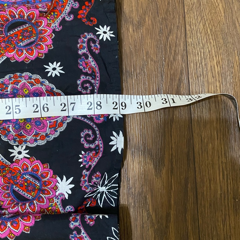 Style & Company‎ popover pleated puff sleeves artsy art to wear 100% cotton top - Picture 3 of 5
